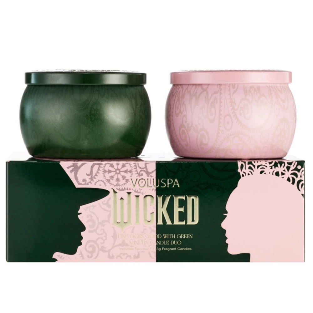Voluspa Green and Pink Candle Set